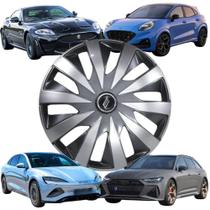 1 Calota Modelo Seven Esportiva Aro 14 Polegadas Universal Grafite/Prata Elitte