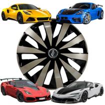 1 Calota Modelo Seven Esportiva Aro 14 Polegadas Universal Preto/Dourado Elitte