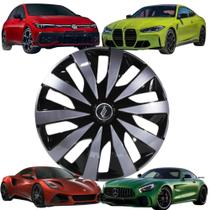 1 Calota Modelo Seven Esportiva Aro 14 Polegadas Universal Preto/Grafite Elitte