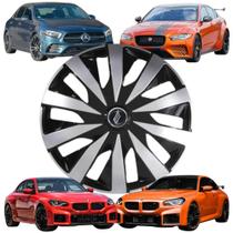 1 Calota Modelo Seven Esportiva Aro 14 Polegadas Universal Preto/Prata Elitte 1 Calota Modelo Seven Esportiva Aro 14 Polegadas Universal Preto/Prata Elitte