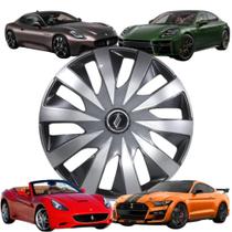 1 Calota Modelo Seven Esportiva Aro 15 Polegadas Universal Grafite/Prata Elitte