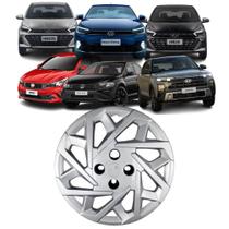 1 Calota Modelo Sport Creta 2025 Aro 15 Prata Cubo Padrão Parafuso Grid