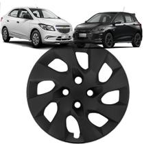 1 Calota Onix Prisma 2014 ate 2016 Aro 15 Polegadas Preto Fosco Cubo Baixo Grid