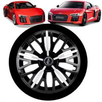 1 Calota Sportiva Modelo Triton Sport Aro 13 Polegadas Black/Silver Parafuso Elitte