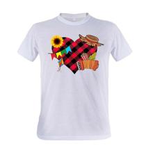 1 Camiseta Arraíá Coração de Xadrez Vermelho Festa Junina