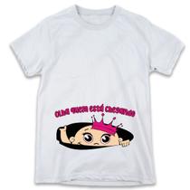 1 Camiseta Bebê Espiando Gestante Grávida menina príncipe