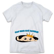 1 Camiseta Bebê Espiando Gestante Grávida menino príncipe