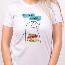 1 Camiseta Bonequinho Flork Meme entrego confio dou uma surtada Camisa Divertida