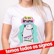 1 Camiseta Bonequinho Flork Meme Horóscopo Ariana Signo Áries Sugestão Presente Amiga Namorados Aniversário Camisa Divertida