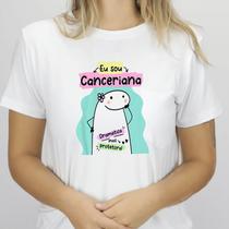 1 Camiseta Bonequinho Flork Meme Horóscopo Canceriana Sígno Câncer Sugestão Presente Amiga Namorados Aniversário Camisa Divertida