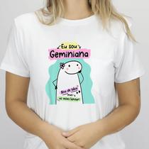 1 Camiseta Bonequinho Flork Meme Horóscopo Geminiana Signo Gêmeos Sugestão Presente Amiga Namorados Aniversário Camisa Divertida