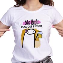 1 Camiseta Bonequinho Flork Meme Tão Linda Pena que é Doida Camisa Divertida