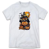 1 Camiseta Festa Halloween Dia das Bruxas Castelo Terror Abóbora - W3Artestampa