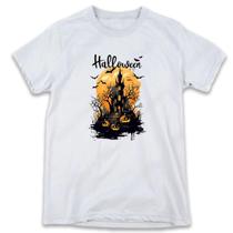 1 Camiseta Festa Halloween Dia das Bruxas Castelo Terror Lua 1 Camiseta Festa Halloween Dia das Bruxas Castelo Terror Lua