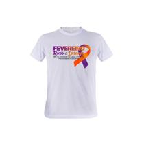 1 Camiseta Fevereiro Roxo Laranja Campanha Prevenção Doenças - W3Artestampa