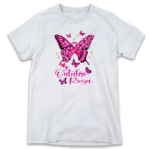 1 Camiseta Outubro Rosa Borboletas Campanha Cancêr Mama