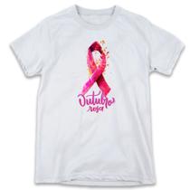 1 Camiseta Outubro Rosa Laço Campanha Cancêr Mama 1 Camiseta Outubro Rosa Laço Campanha Cancêr Mama