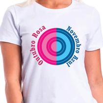 1 Camiseta Outubro Rosa Novembro Azul campanha contra o câncer - W3artestampa