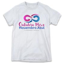1 Camiseta Outubro Rosa Novembro Azul Infinito Campanha