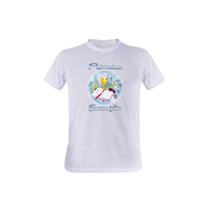 1 Camiseta Primeira Eucaristia Comunhão Círculo Azul Igreja