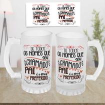 1 Caneca Chopp Dia Dos Pais, Vidro Jateado 475 ML