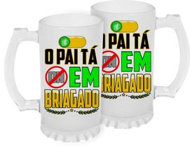 1 Caneca Chopp Dia Dos Pais, Vidro Jateado 475 ML