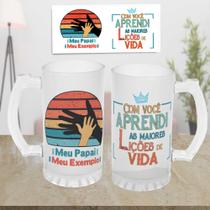 1 Caneca Chopp Dia Dos Pais, Vidro Jateado 475 Ml