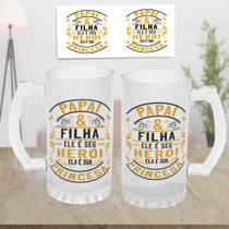 1 Caneca Chopp Dia Dos Pais, Vidro Jateado 475 ML