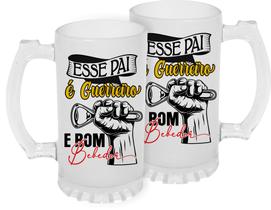 1 Caneca Chopp Dia Dos Pais, Vidro Jateado 475 ML
