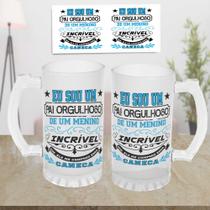 1 Caneca Chopp Dia Dos Pais, Vidro Jateado 475 Ml