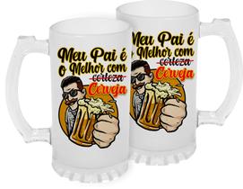 1 Caneca Chopp Dia Dos Pais, Vidro Jateado 475 ML