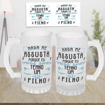 1 Caneca Chopp Dia Dos Pais, Vidro Jateado 475 ML