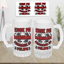 1 Caneca Chopp Dia Dos Pais, Vidro Jateado 475 ML