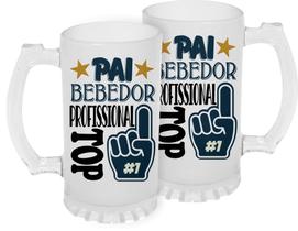 1 Caneca Chopp Dia Dos Pais, Vidro Jateado 475 ML