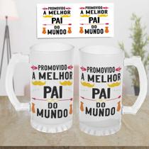 1 Caneca Chopp Dia Dos Pais, Vidro Jateado 475 ML