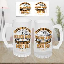 1 Caneca Chopp Dia Dos Pais, Vidro Jateado 475 Ml