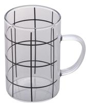 1 Caneca Vidro Borossilicato Resistente Calor Stripes 280ml