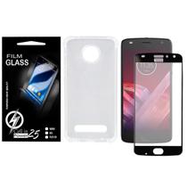 1 Capa Anti Impacto + 2 Peliculas Vidro 3d Moto Z2 Play XT1710 5.5 - Cell In Power25