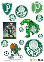 1 Cartela de Adesivos - Time de Futebol Palmeiras - 13 Adesivos - G043