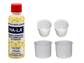 1 Coalho Hala 200 Ml Queijos + 2 Formas 500g + 2 Formas 1kg