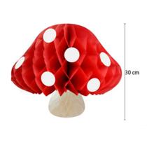 1 Cogumelo de Papel Bola de Favo de Mel 30 cm - Inspire sua Festa Loja