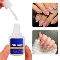 1 Cola De Unhas Para Tips Super Forte Com Pincel Alongamento 10g