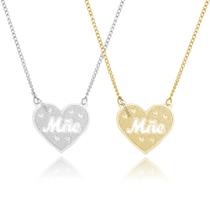 1 Colar Corrente Feminino MÃE + CORAÇÃO MUITO AMOR FOLHEADO A DOURADO dia da mamã AÇO INOX
