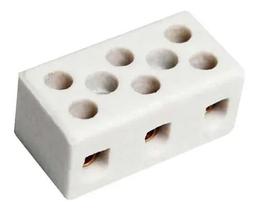 1 Conector De Porcelana Tripolar 10mm 10a 3 Polos Fertak
