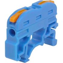 1 Conector Emenda Azul Tipo Alavanca 1 Polo Inline Para Trilho Din 32a