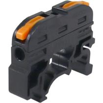 1 Conector Emenda Preto Tipo Alavanca 1 Polo Inline Para Trilho Din 32a