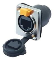 1 Conector Ethercon Rj45 Painel Led Ip65 Rede Fêmea Duplo