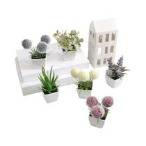 1 conjunto de decoração para casa, mini plantas artificiais evergreen pequenas plantas em vasos