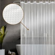 1 Cortina Box Banheiro 3D Antimofo Ganchos 180x180 Pev M01 1 Cortina Box Banheiro 3D Antimofo Ganchos 180x180 Pev M01