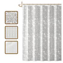 1 Cortina Box Banheiro 3D Antimofo Ganchos 180x180 Pev Vr